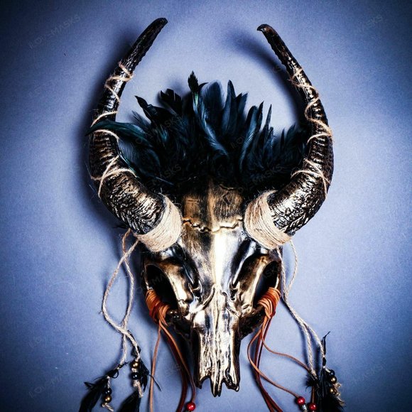 Antelope Devil Horns Animal Skull Ghost Halloween - Picture 6 of 9